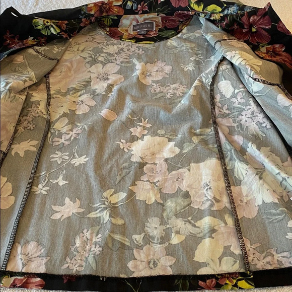 Guillaume Floral Button-Up Jacket Shacket Boho Cottagecore business casual black - Picture 14 of 14
